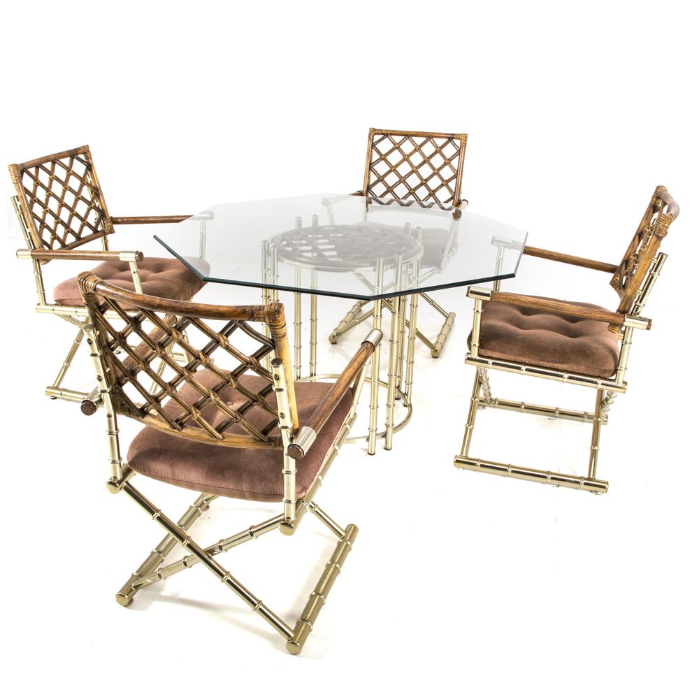 Brass & Bamboo Dining Arm Chair