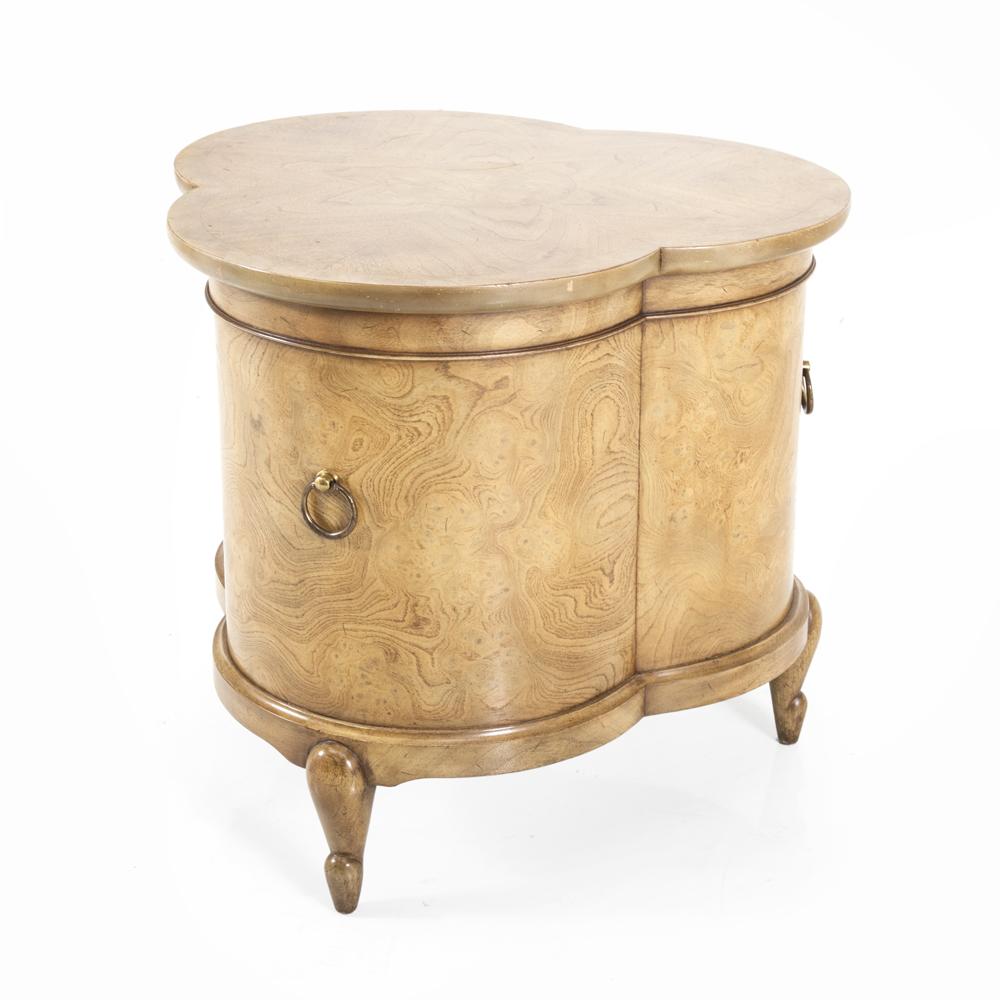 Wood Ash Clover Shape Side Table