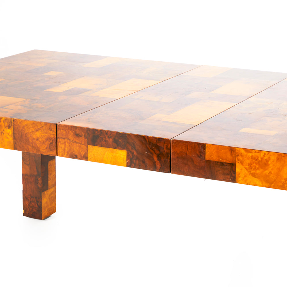 Patchwork Burl Wood Sleek Dining Table