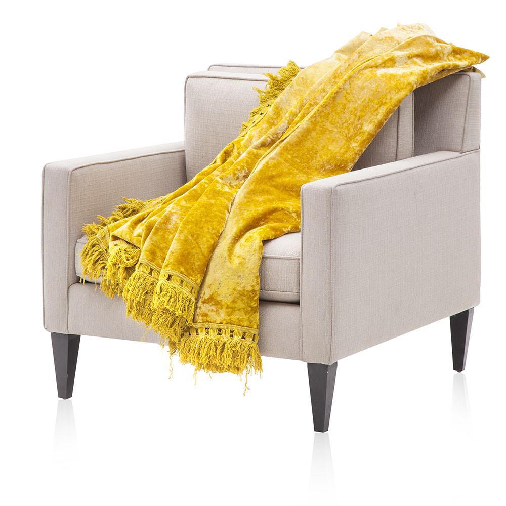 Yellow Velvet Throw
