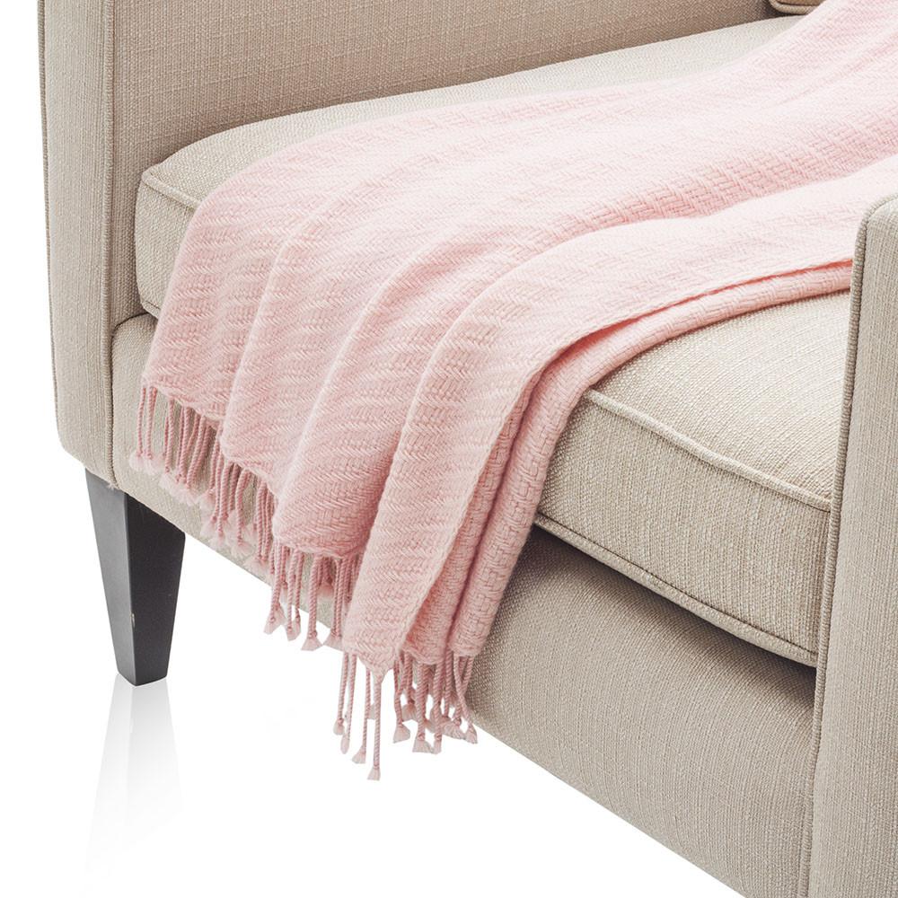 Baby Pink Patterned Throw
