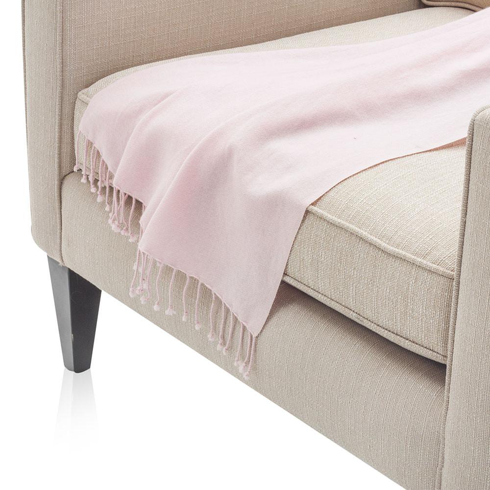 Baby Pink Pashmina Wool Throw