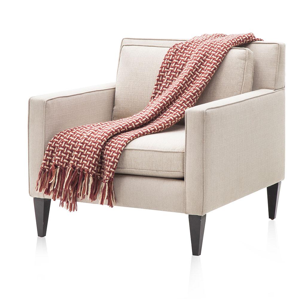 Red and White Cross-Patterned Throw
