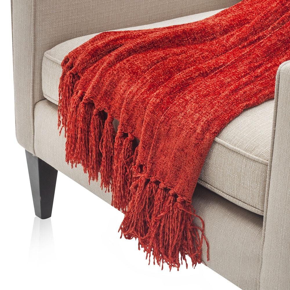 Fuzzy Red Throw