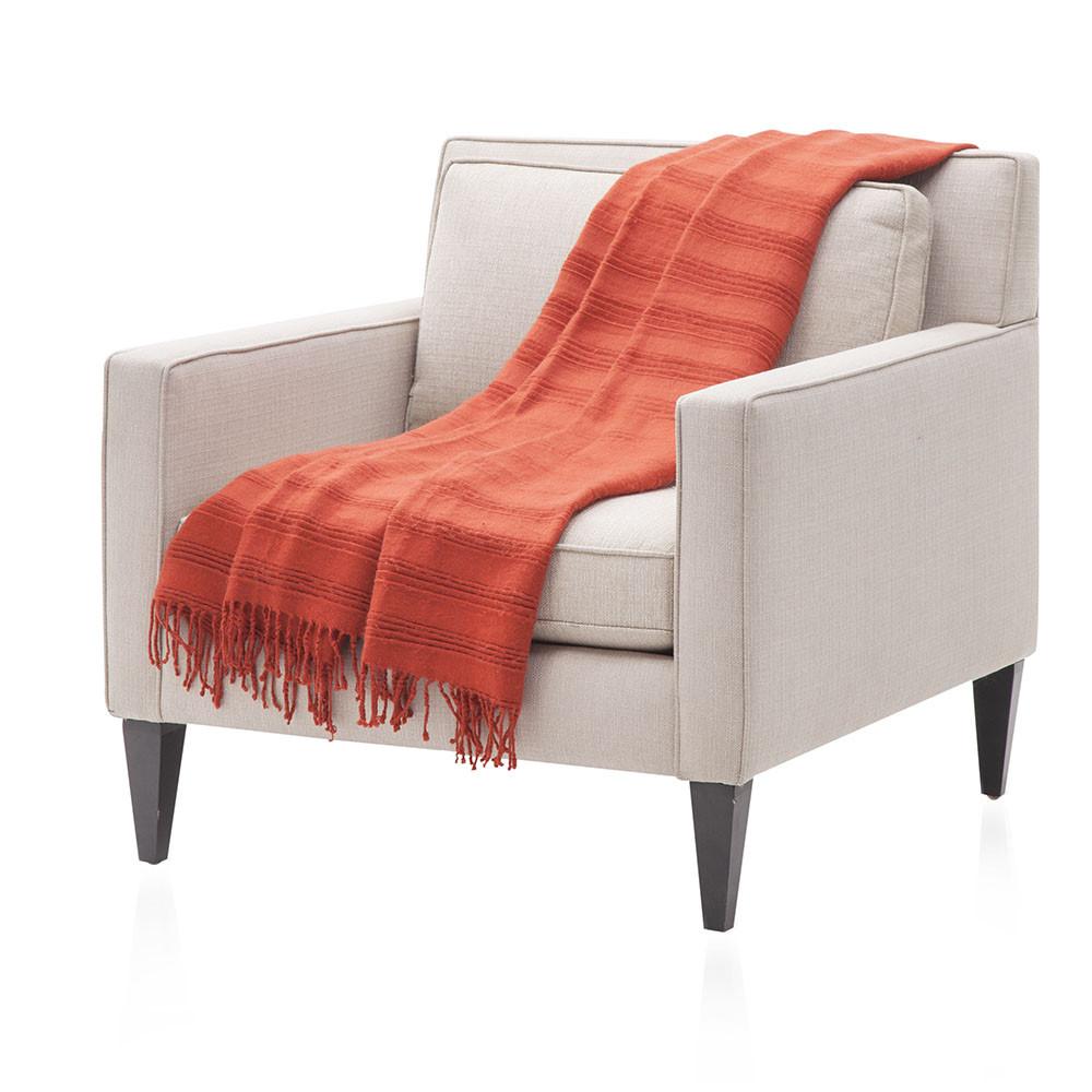 Red Orange Folded Stripe Throw