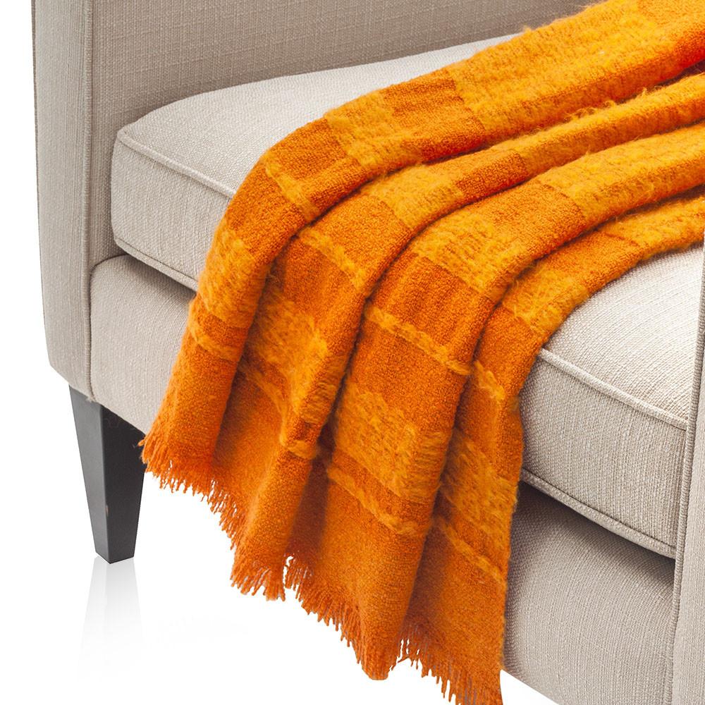 Orange Woven Throw