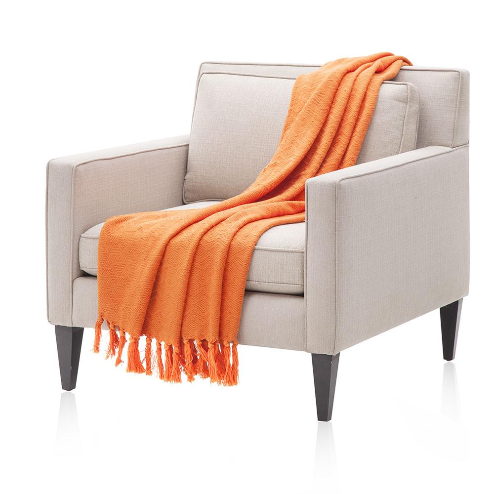 Orange Diamond Pattern Throw