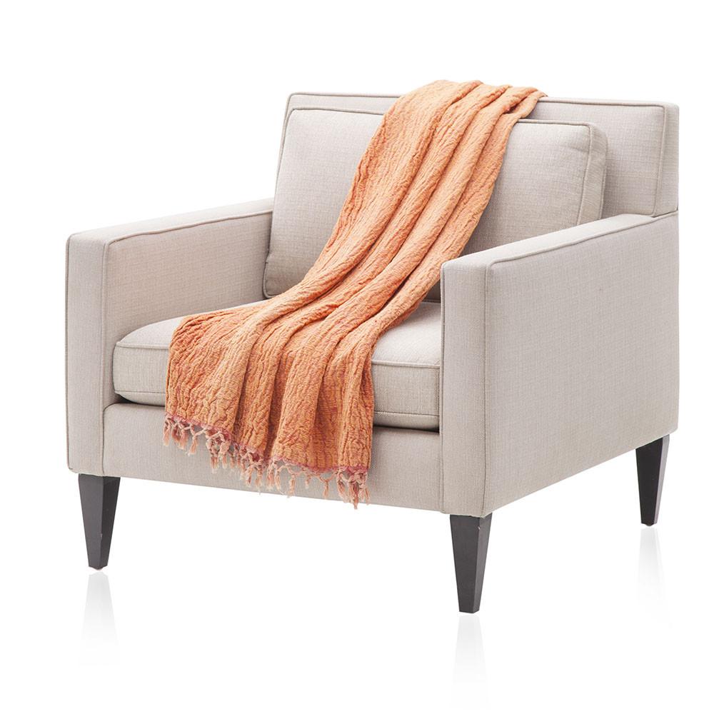 Hand-Dyed Orange Throw