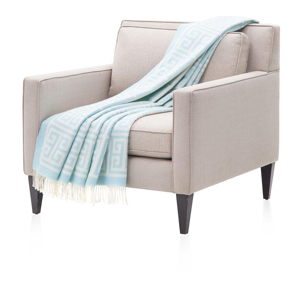 Blue Greek Key Throw