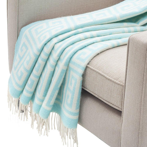 Blue Greek Key Throw