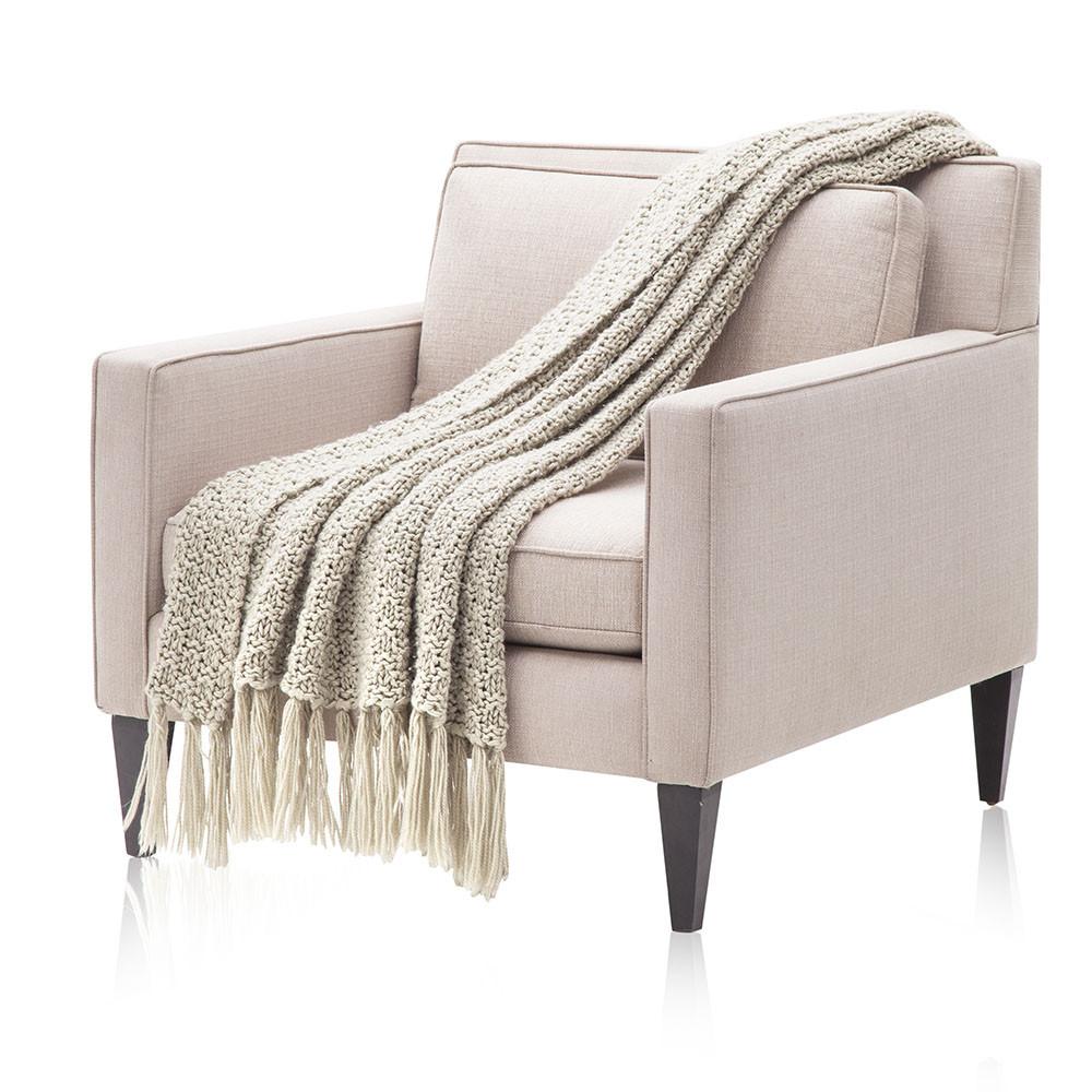 Beige Loose Knit Throw