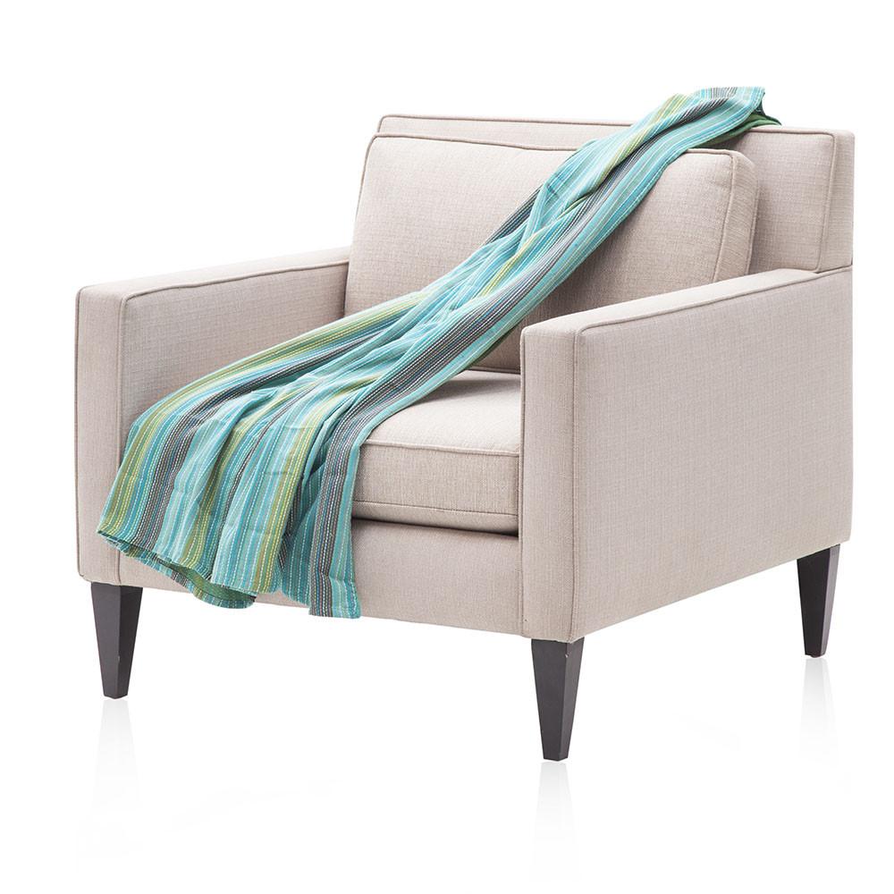 Blue Aqua Striped Throw