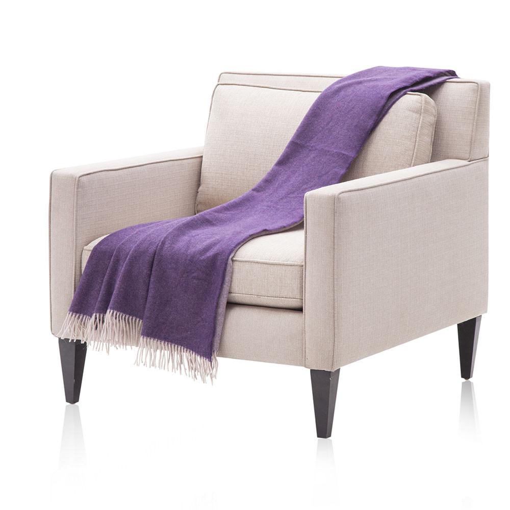 Purple with White Fringe Throw
