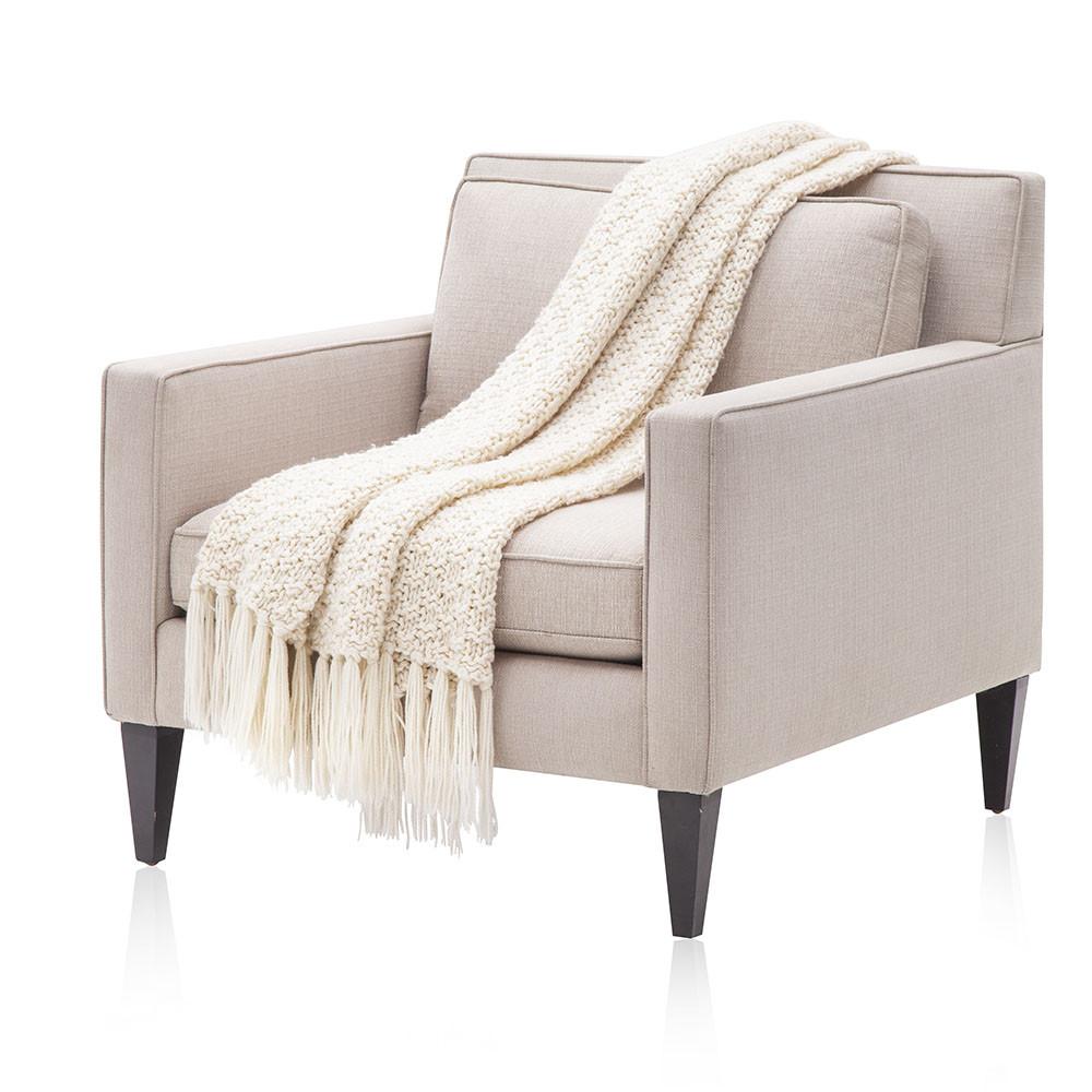 Chunky White Yarn Throw