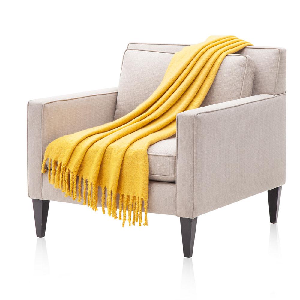 Golden Yellow Wool Throw