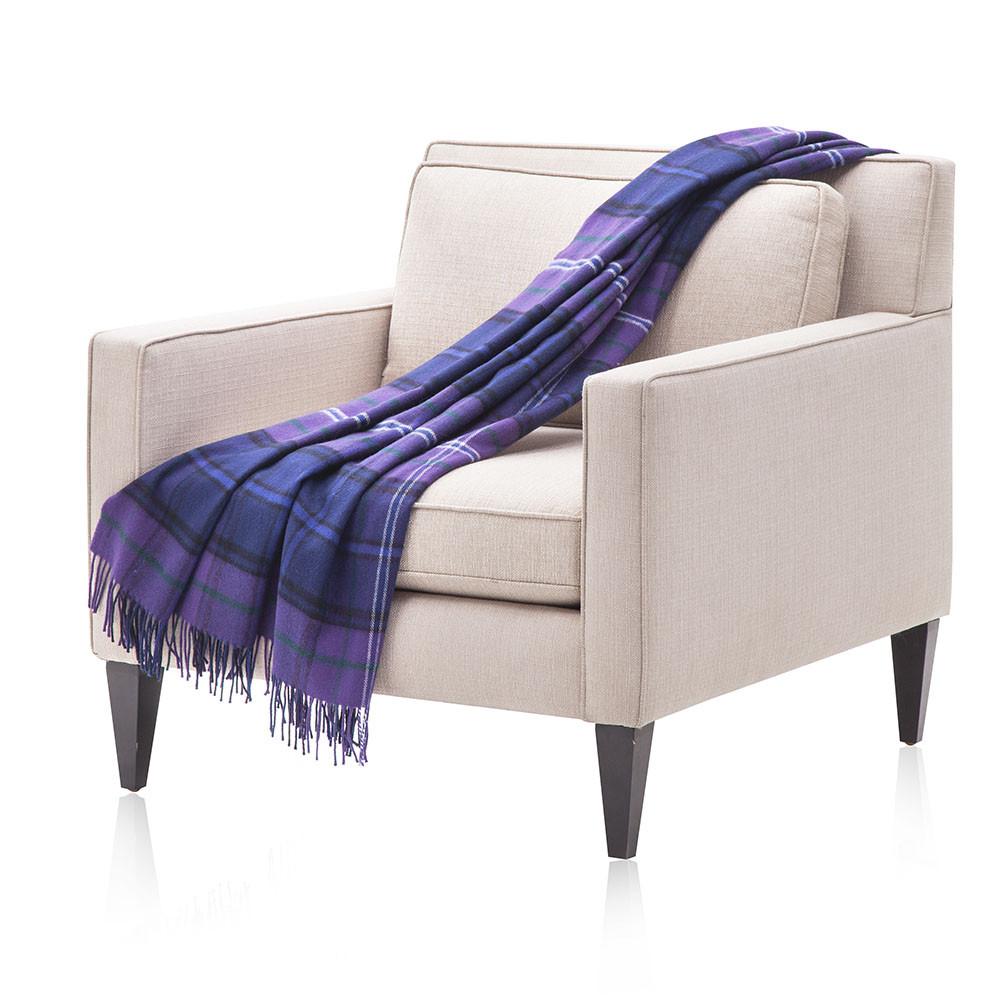Purple and Blue Plaid Throw