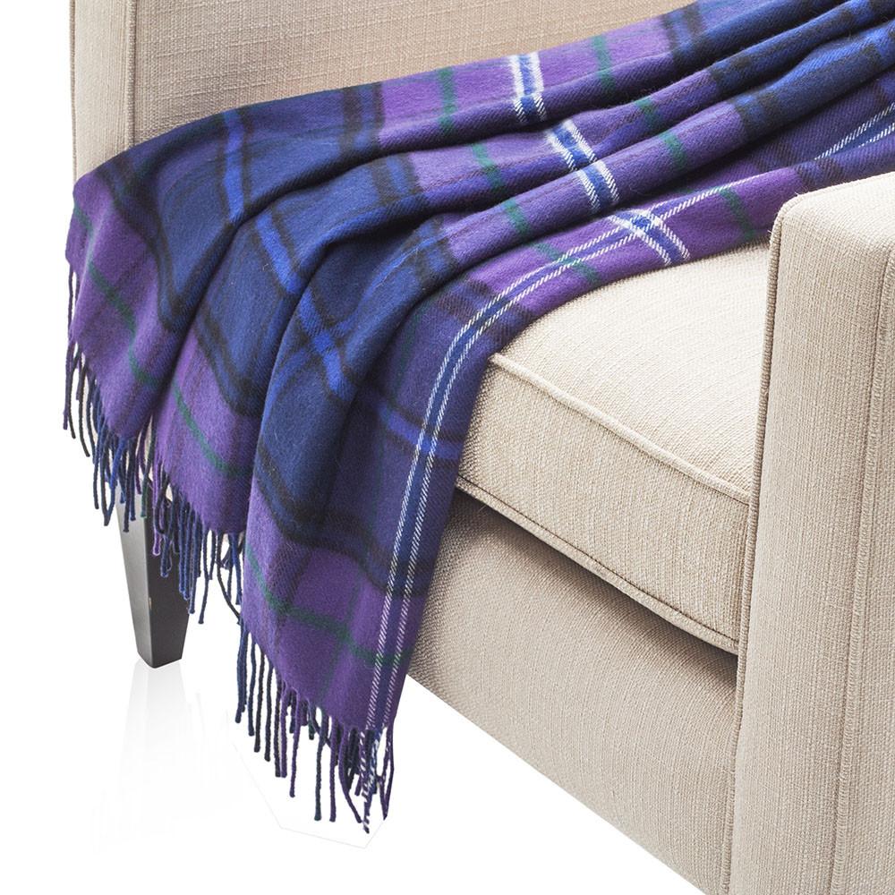 Purple and Blue Plaid Throw