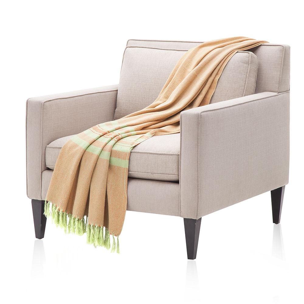 Green and Orange Turkish Towel Throw