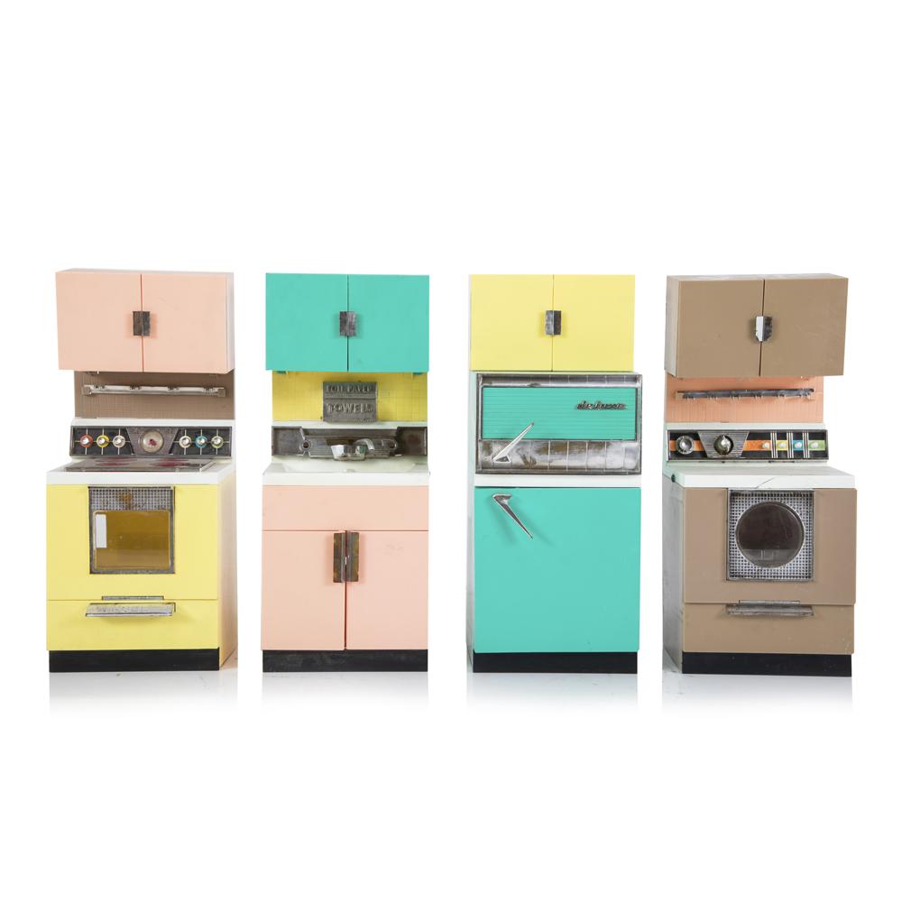 Miniature Pastel Kitchen Dollhouse Size