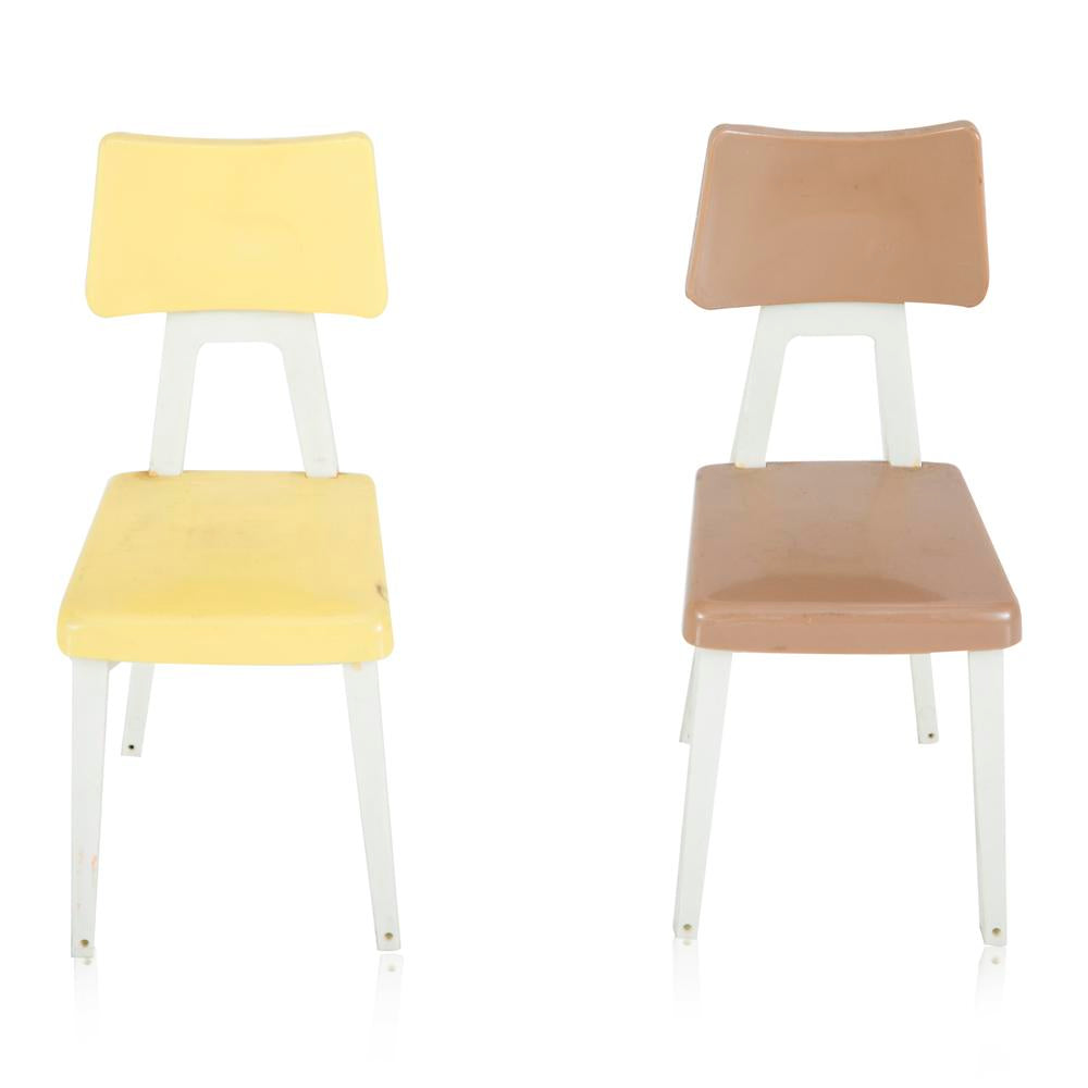 Brown and Yellow Miniature Desk Chairs
