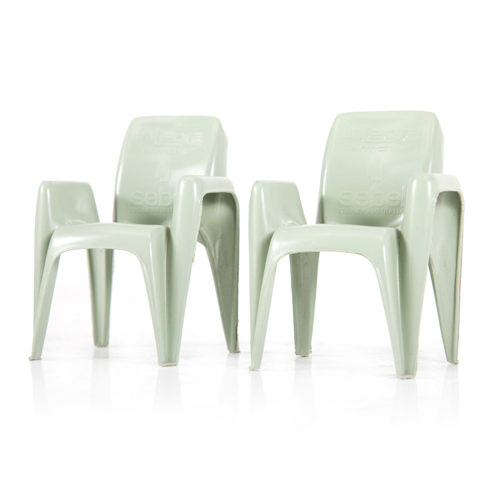 Green Sage Miniature Dollhouse Plastic Chairs
