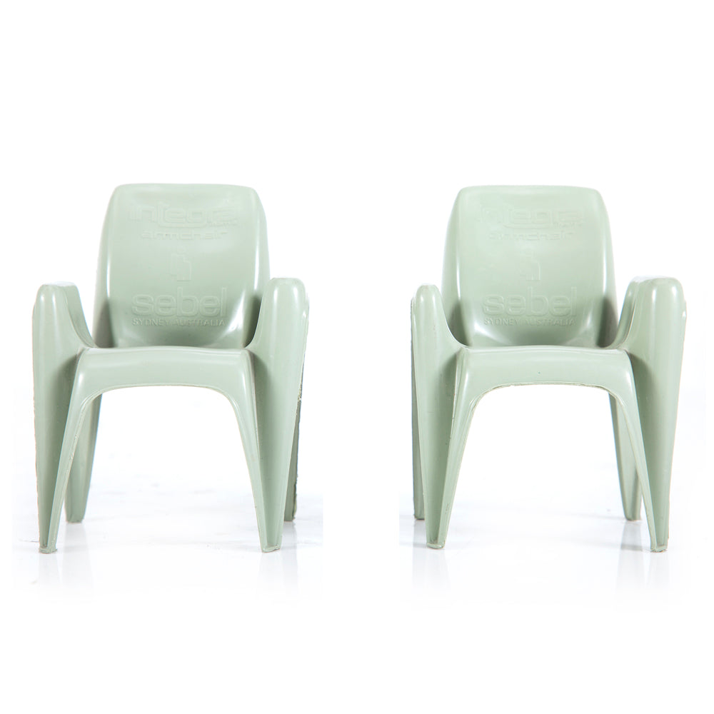 Green Sage Miniature Dollhouse Plastic Chairs