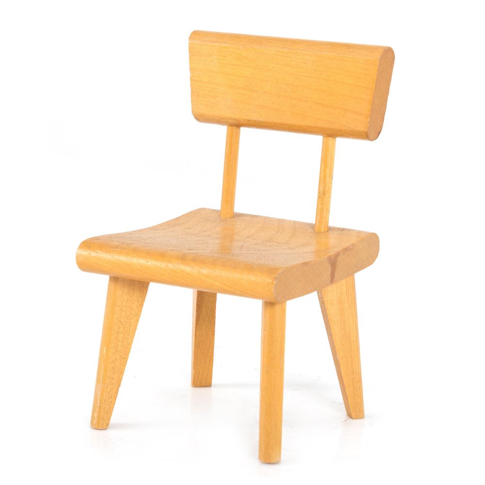 Wood Tiny Dollhouse Dining Table Set