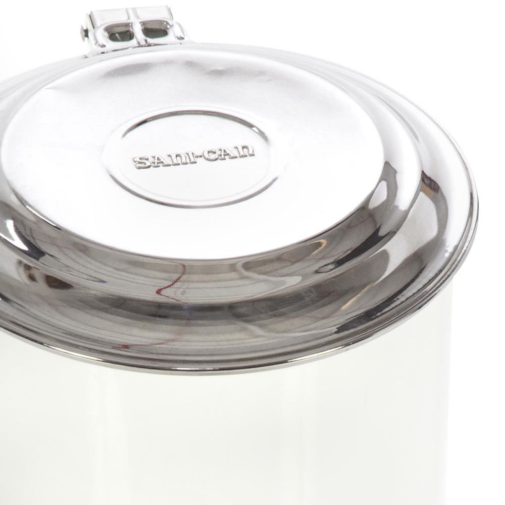 Vintage White and Chrome Metal Trashcan