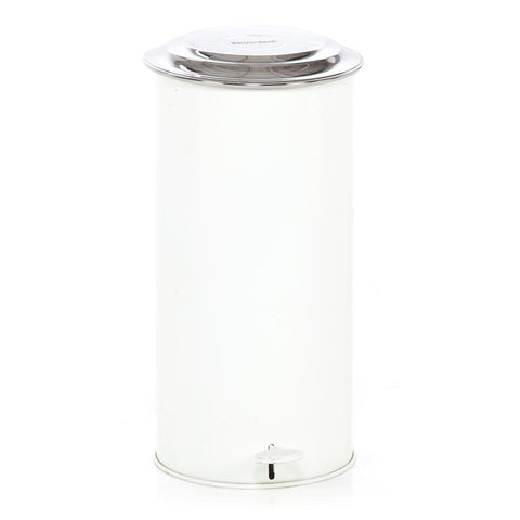 Vintage White and Chrome Metal Trashcan