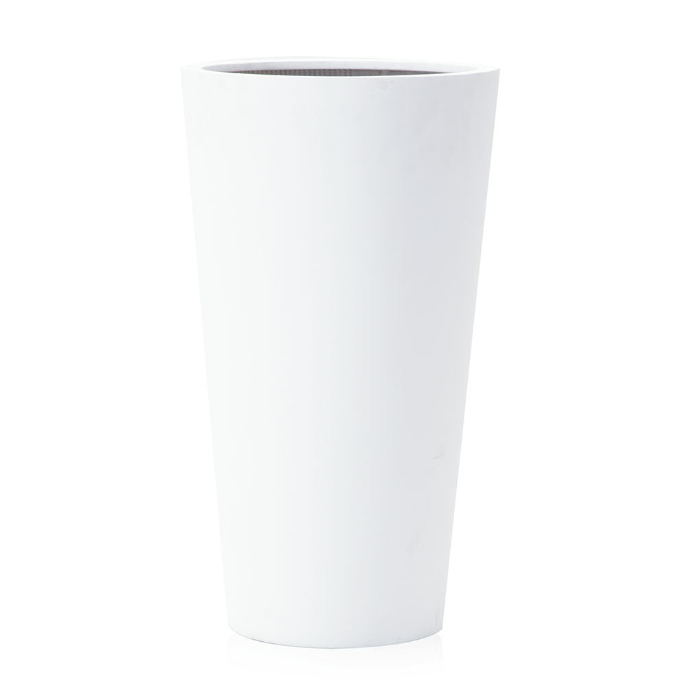 White Round Tapered Planter