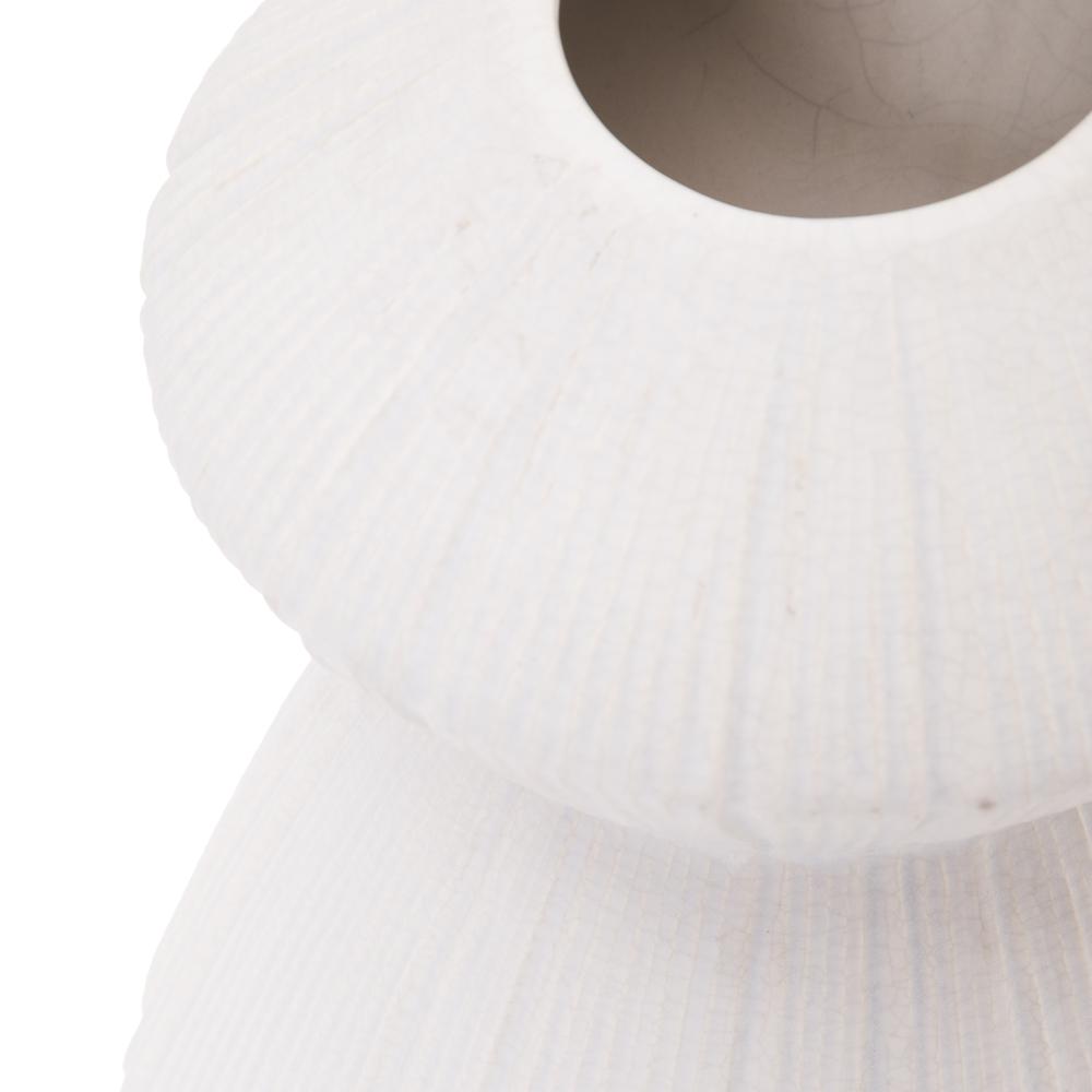 White Pleated Ceramic Vase (A+D)