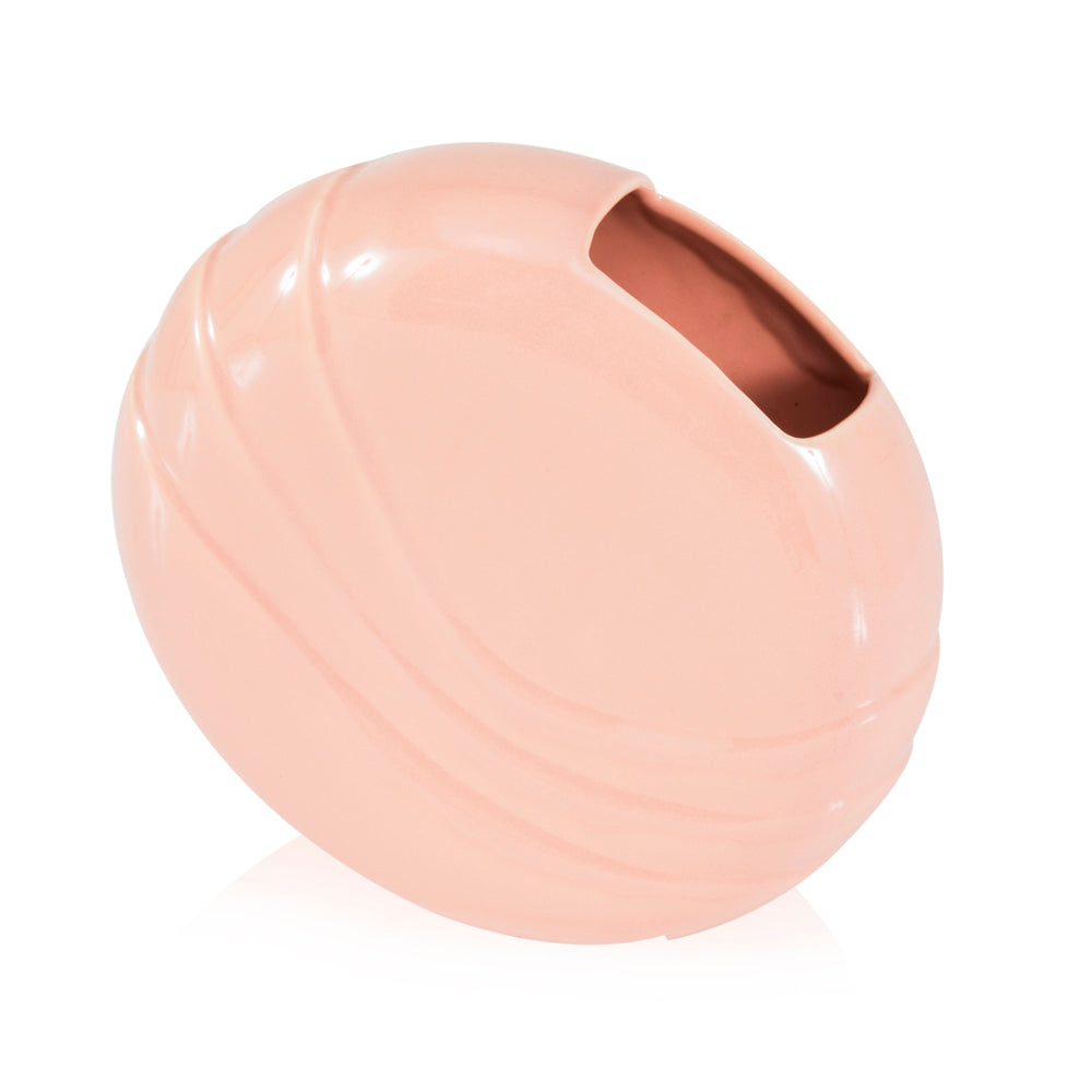 Pale Peach Glossy 80s Vase (A+D)