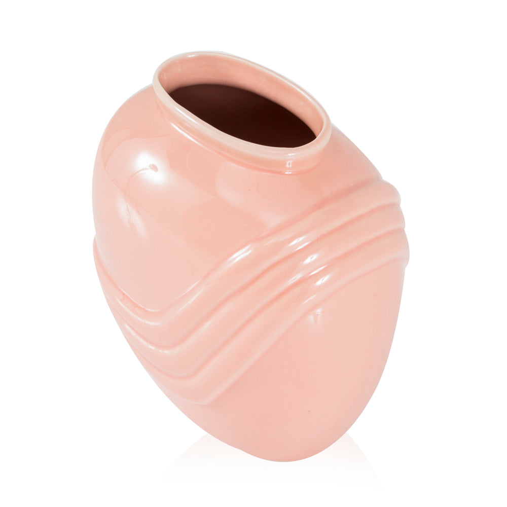 Pale Peach Glossy 80s Vase (A+D)