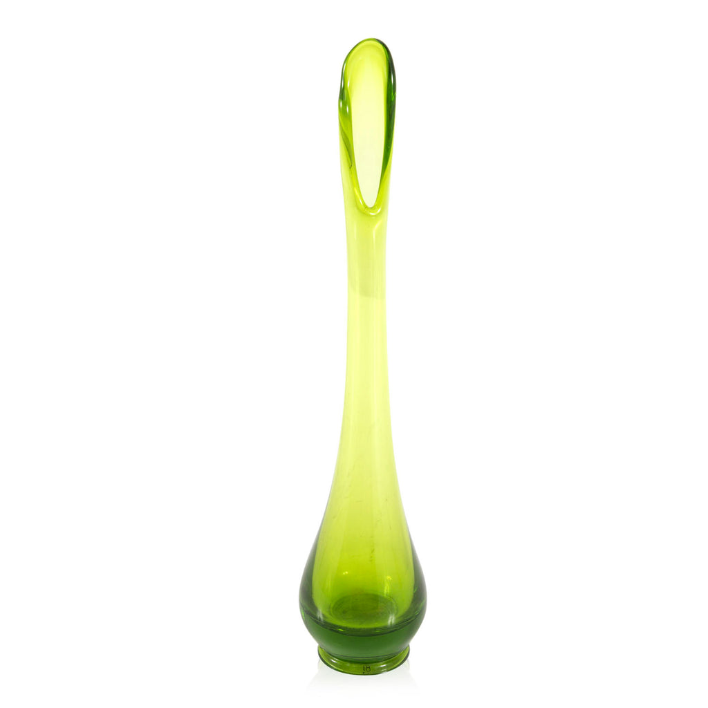 Melted Green Glass Tear Drop Vase