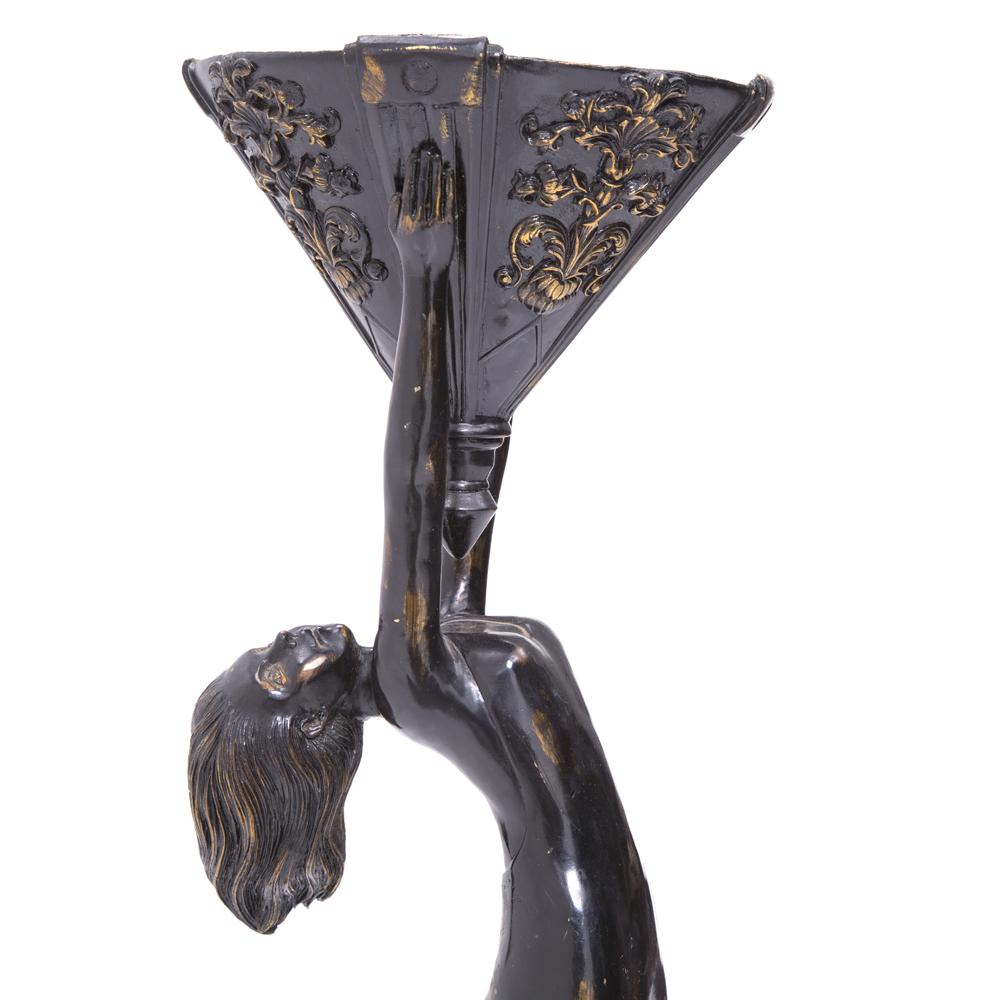 Bronze Lady Statue Lamp