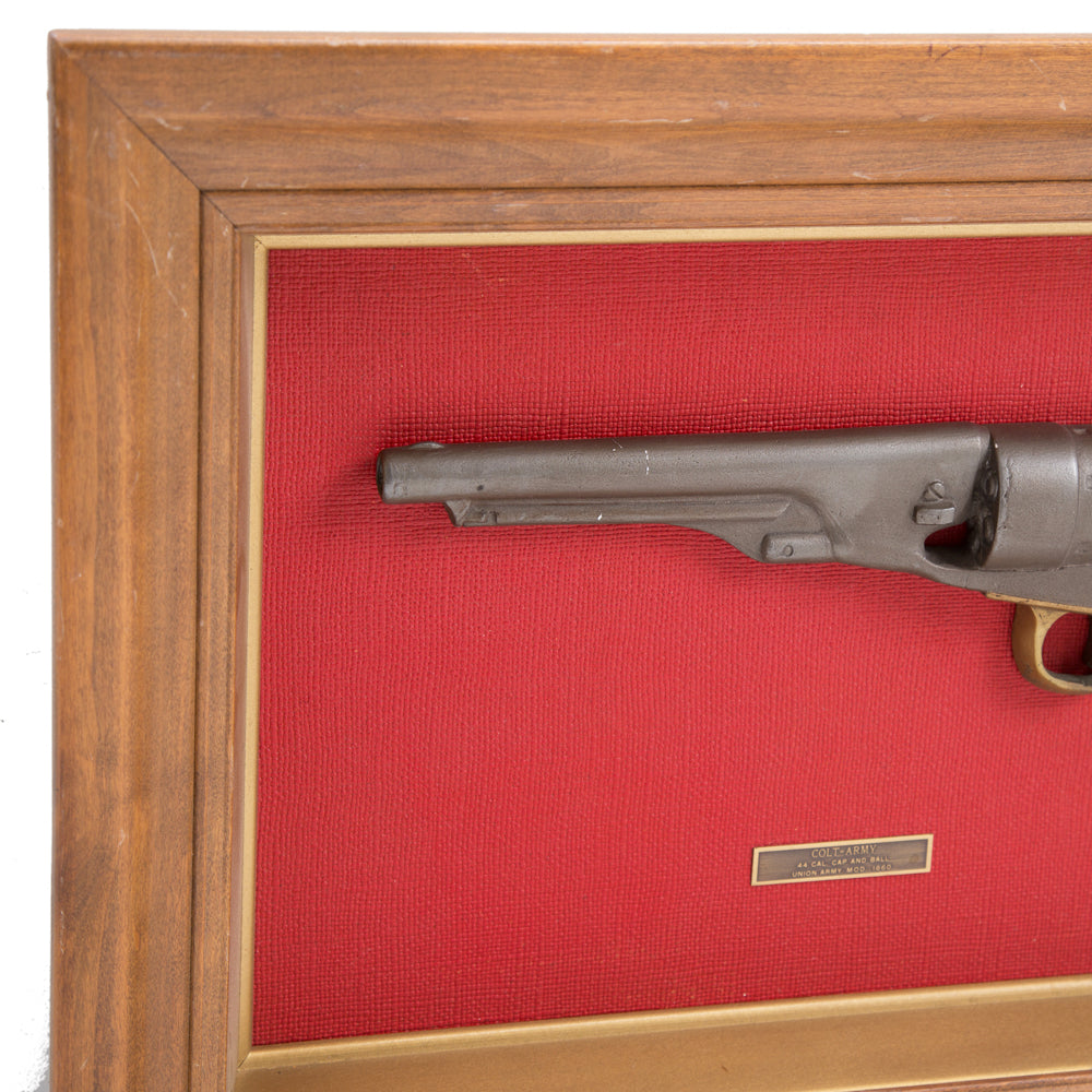 Antique Pistol in Wood Frame