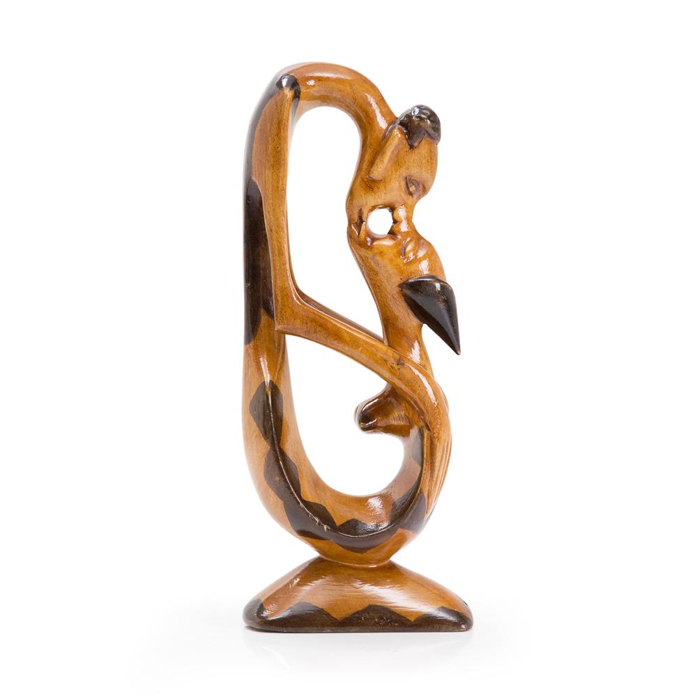 Wood Loop Kissing Sculpture