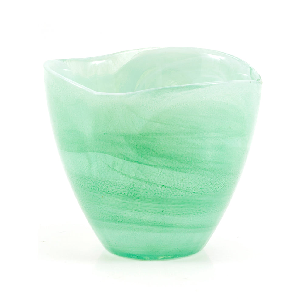 Green Aqua Blown Glass Vase (A+D)