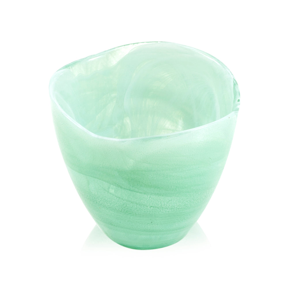 Green Aqua Blown Glass Vase (A+D)