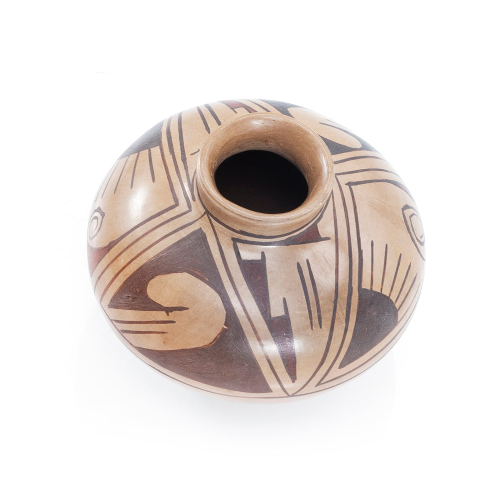 Tan Ceramic Indigenous Pot (A+D)