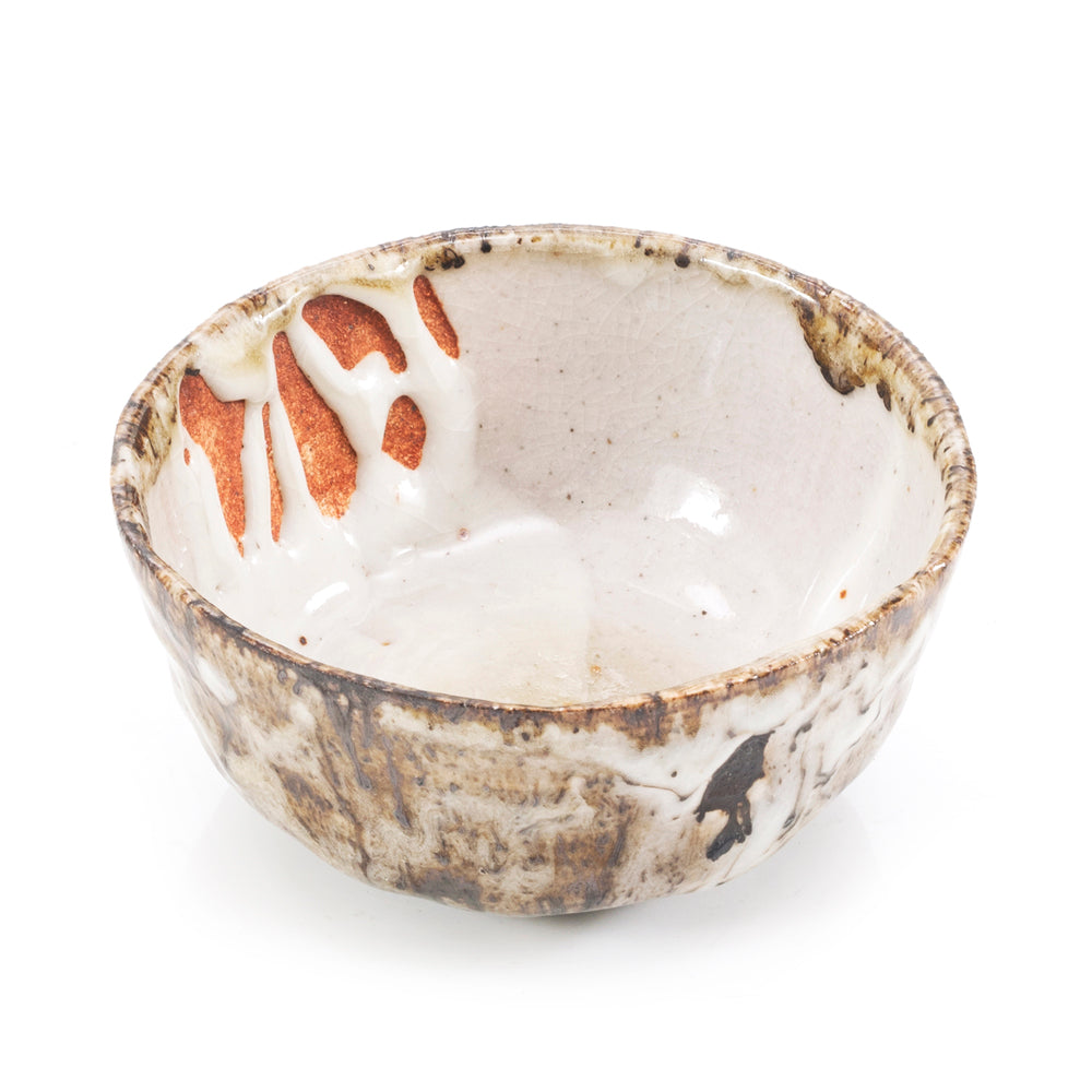 White & Brown Drip Glaze Ceramic Bowl (A+D)