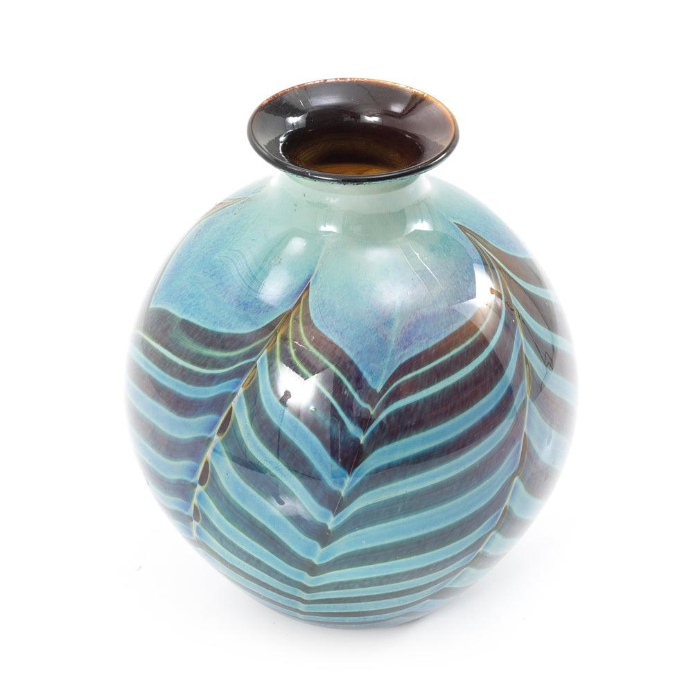 Turquoise Round Body Ceramic Vase (A+D)