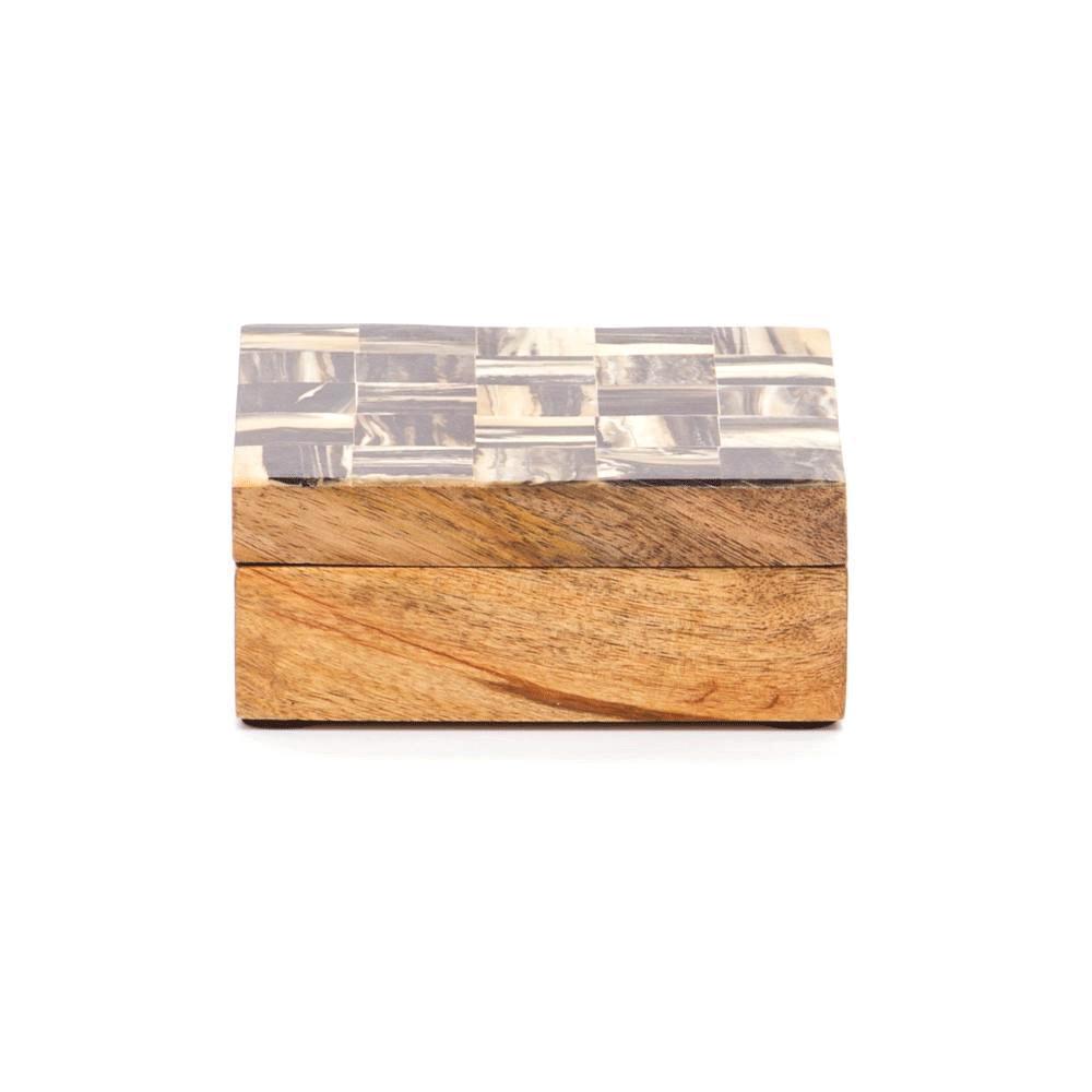 Wood Dark Checkerboard Box (A+D)