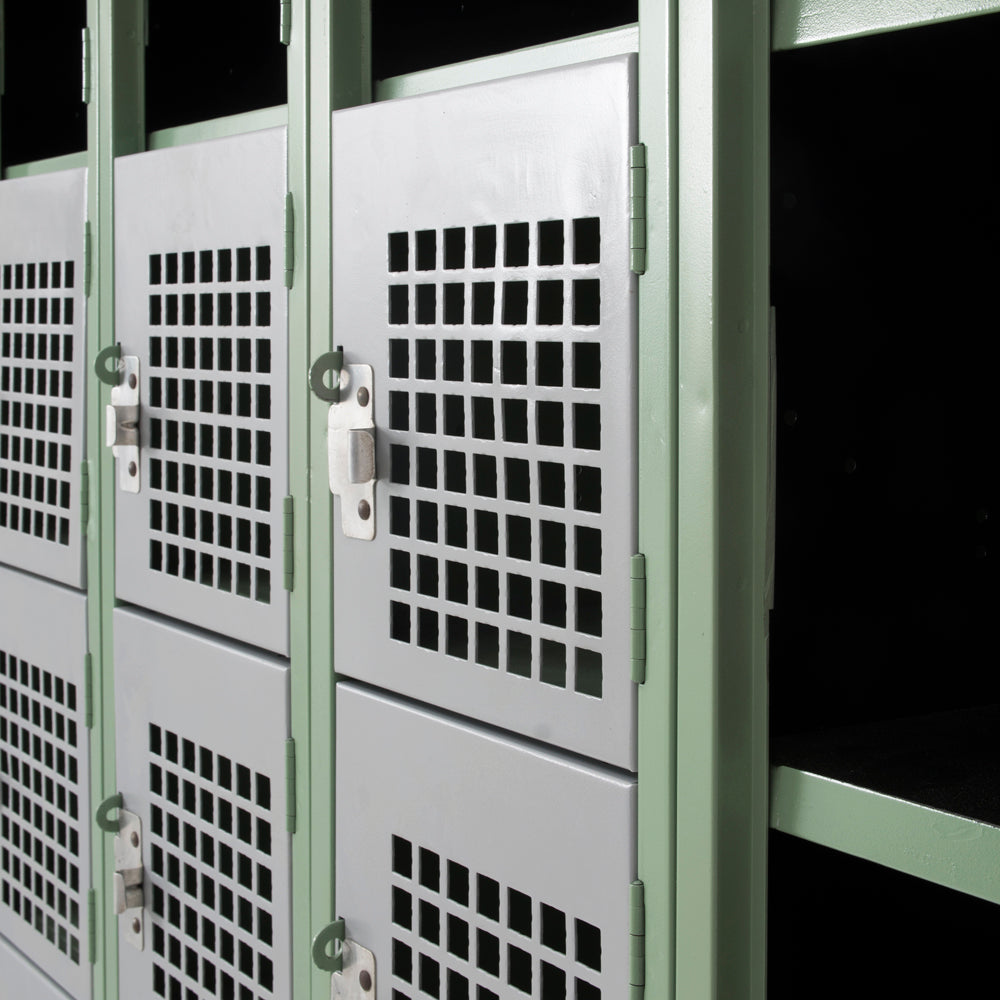 Mint Green and Silver Cubby Lockers