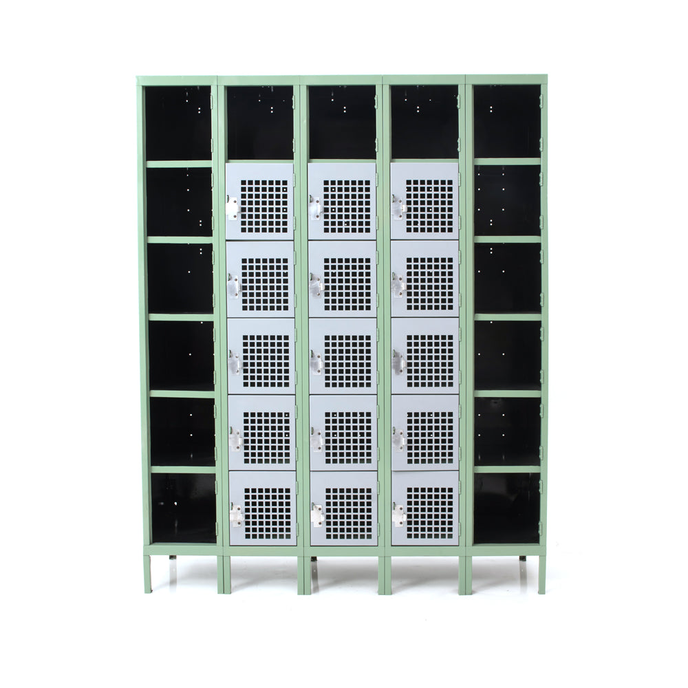 Mint Green and Silver Cubby Lockers