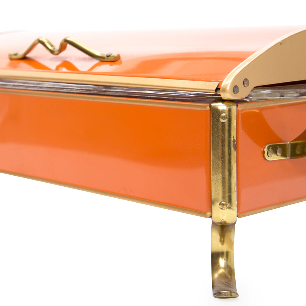 Orange + Brass Large Chafing Dish