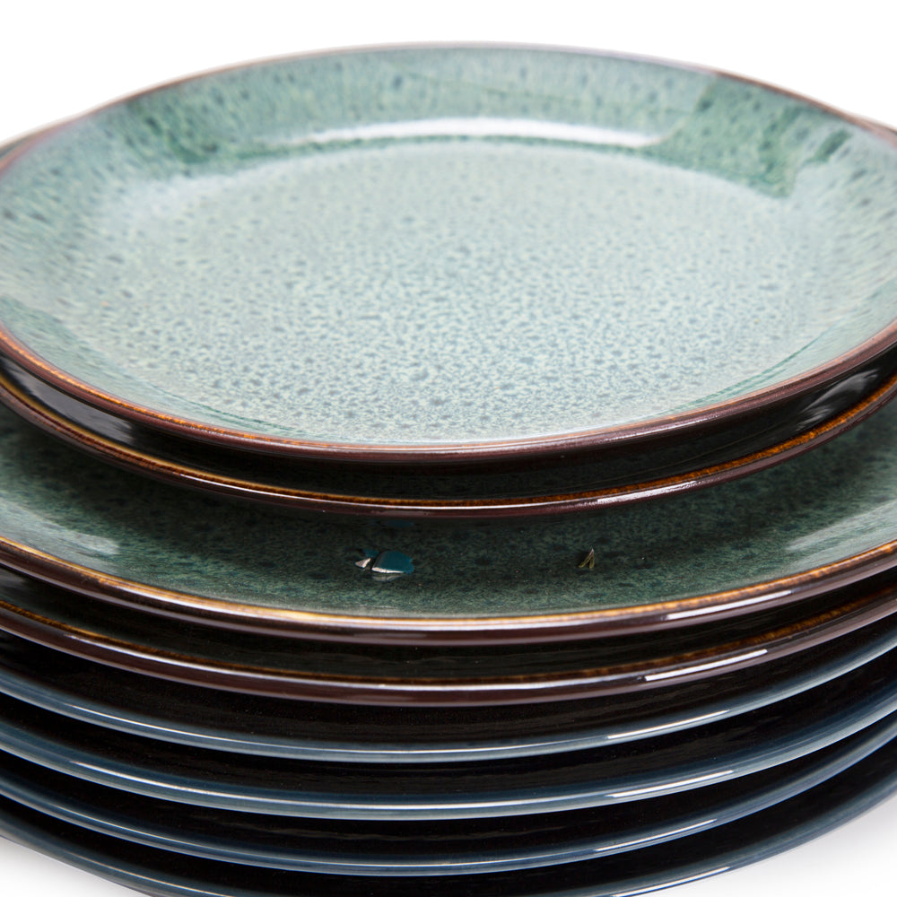 Green Speckled Ceramic Plates