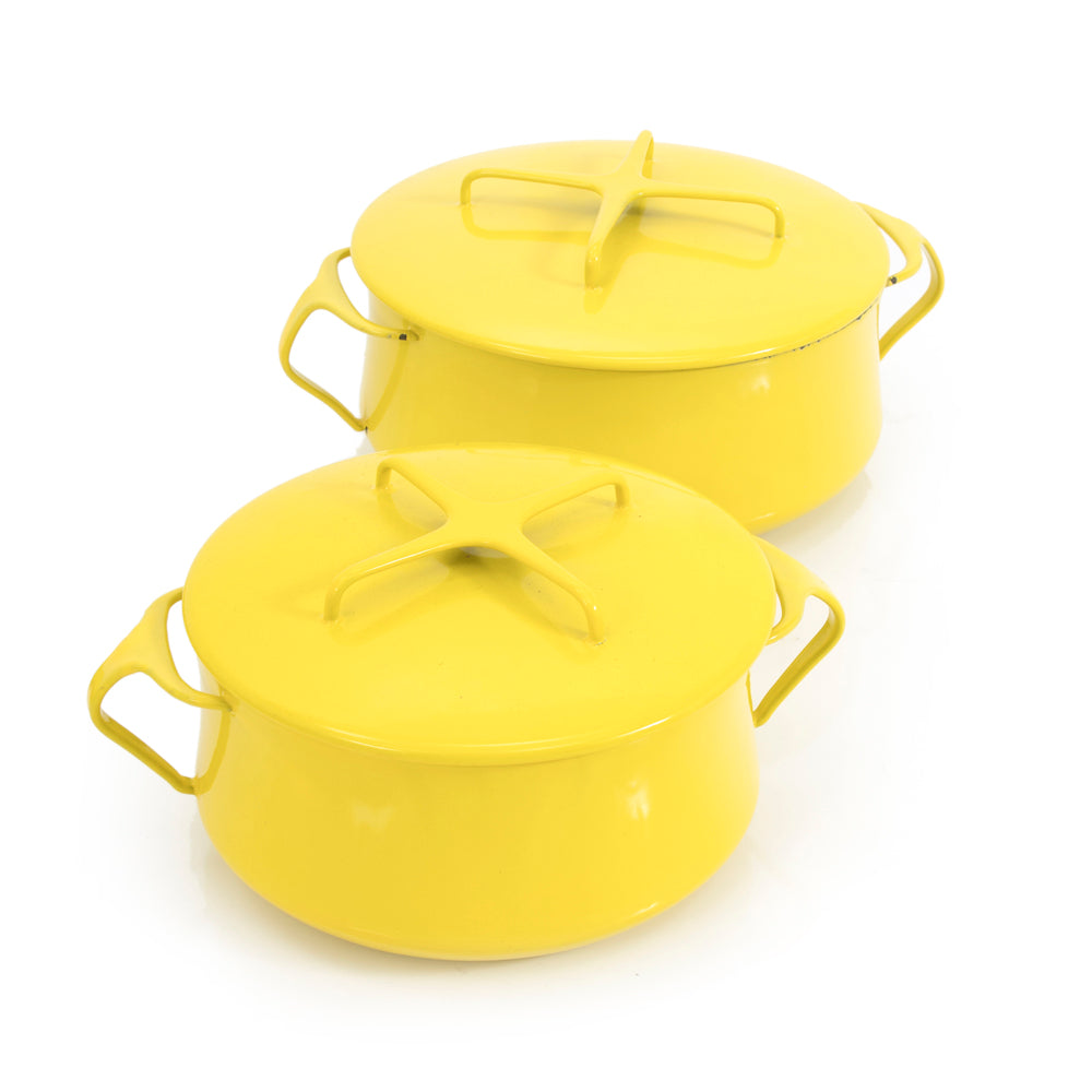 Yellow Danish Pots and Pans - Set of 6