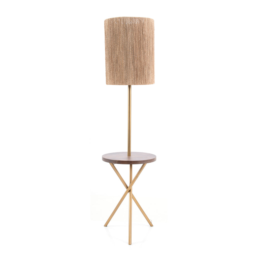 Brass Leg Side Table with Built in Lamp