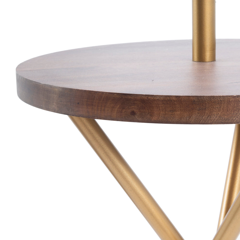Brass Leg Side Table with Built in Lamp